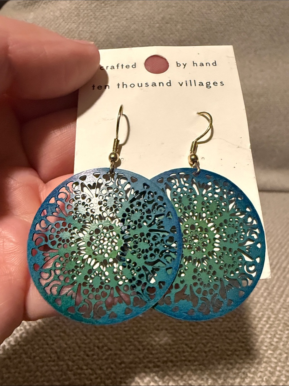 5/$25 blue green earrings New